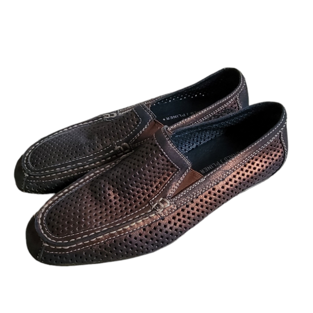 Donald J. Pliner Men's Perforated Leather Loafers in Brown